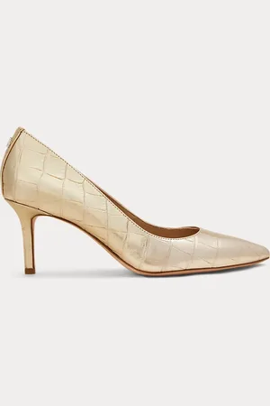 Ralph Lauren Décolleté Lanette in pelle metallizzata