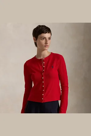 Ralph Lauren Cardigan in piqué di cotone stretch