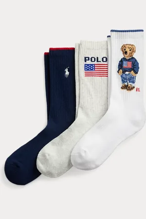Ralph Lauren Tre paia di calze con logo e Polo Bear