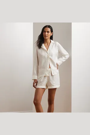Ralph Lauren Pigiama corto in raso di seta con logo
