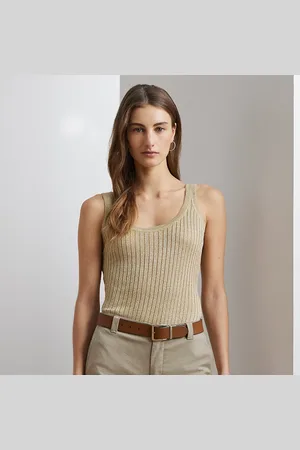 Ralph Lauren Canotta in maglia a coste metallizzata