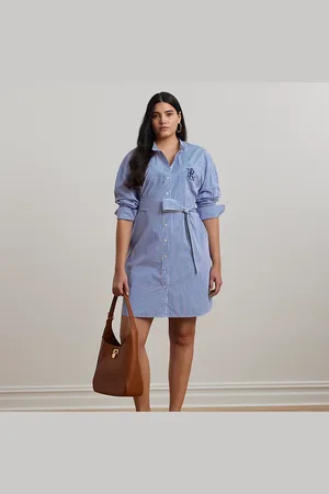 Ralph Lauren Taglie Plus - Chemisier in popeline a righe