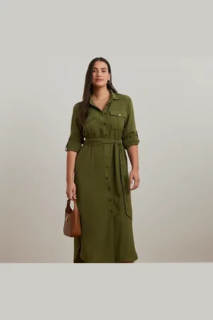 Ralph Lauren Taglie Plus - Chemisier in georgette con cintura