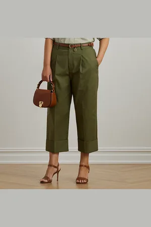 Ralph Lauren Taglie Plus - Pantaloni in cotone stretch double-face