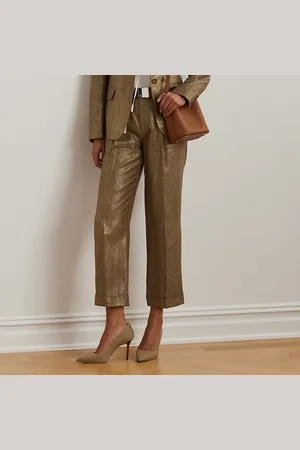 Ralph Lauren Pantaloni in lino metallizzato