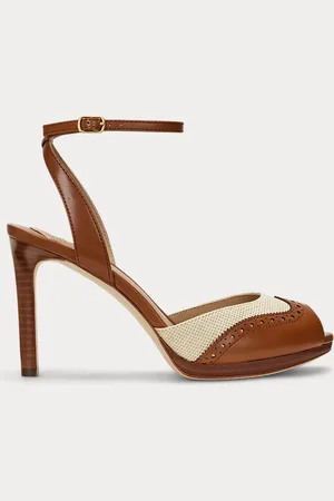 Ralph Lauren Sandali Kyla in paglia e vitello