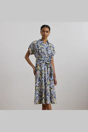 Ralph Lauren Petite - Abito in crêpe a fiori con cintura