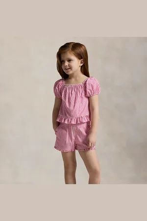 Ralph Lauren Short in cotone a righe con volant