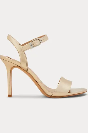 Ralph Lauren Sandali Gwen in cuoio nappa metallizzato