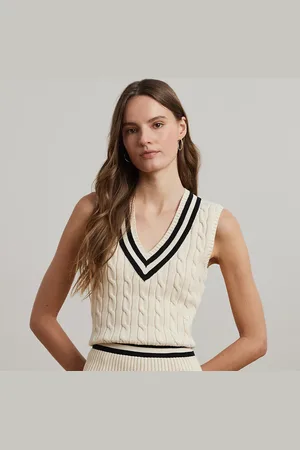 Ralph Lauren Gilet da cricket in cotone a trecce