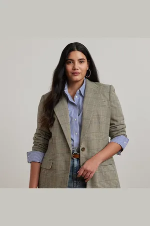 Ralph Lauren Taglie Plus - Blazer principe di Galles in twill