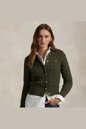 Ralph Lauren Cardigan a girocollo in cotone a trecce
