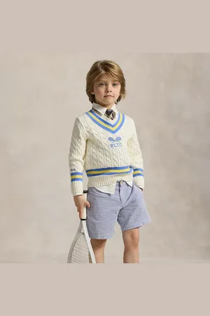 Ralph Lauren Maglia da cricket in cotone con ricami