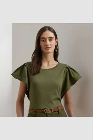 Ralph Lauren Maglietta in jersey con maniche a volant