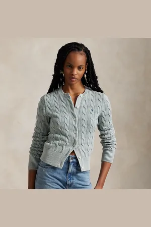 Ralph Lauren Cardigan a girocollo in cotone a trecce