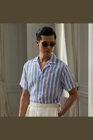 Ralph Lauren Camicia sahariana in lino a righe