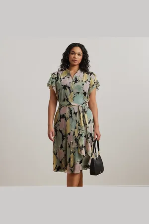 Ralph Lauren Taglie Plus - Chemisier in georgette con cintura