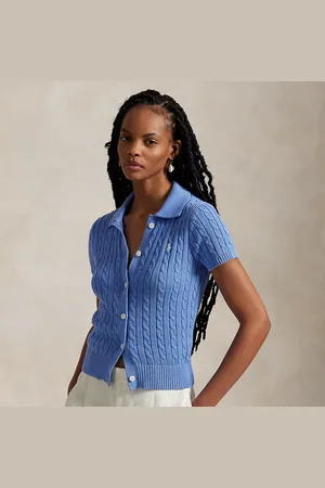 Ralph Lauren Cardigan polo in cotone a trecce