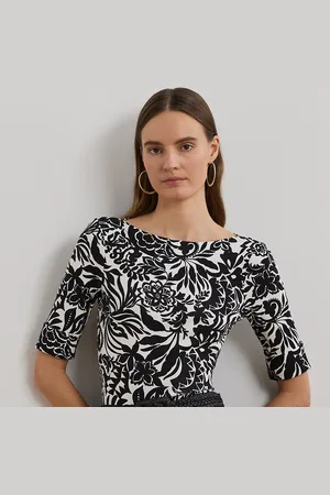 Ralph Lauren Maglietta a fiori con scollo a barchetta