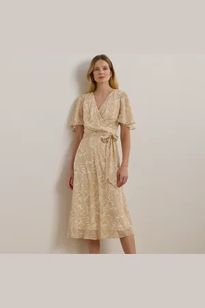 Ralph Lauren Abito in georgette a fiori increspato