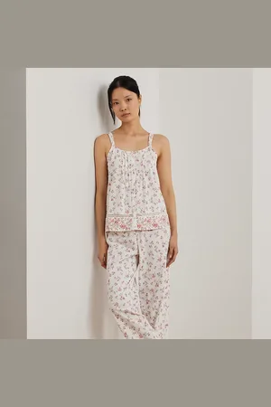 Ralph Lauren Pigiama alla caviglia in jersey e pizzo