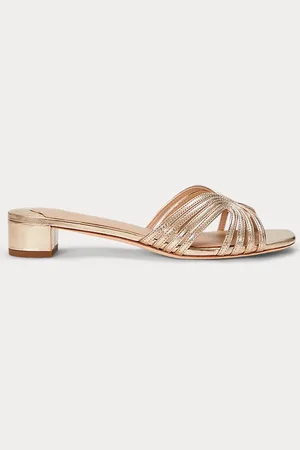 Ralph Lauren Sandali Fay in pelle metallizzata