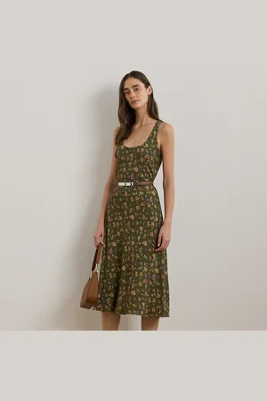 Ralph Lauren Abito in crêpe a fiori senza maniche