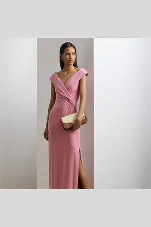 Ralph Lauren Petite - Abito lungo in jersey a spalle scoperte