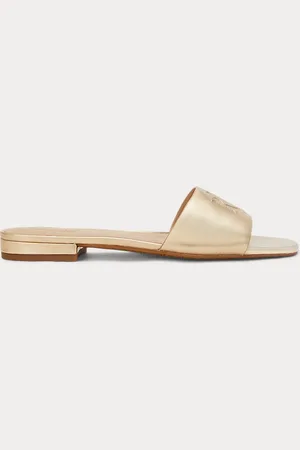 Ralph Lauren Ciabatte Everley in pelle metallizzata