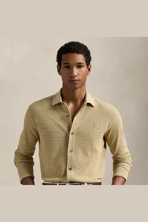 Ralph Lauren Maglia a camicia in cotone e lino
