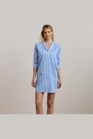 Ralph Lauren Camicia da notte a righe con logo