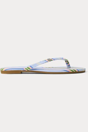 Ralph Lauren Infradito Raquel in pelle a righe