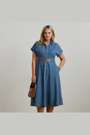 Ralph Lauren Taglie Plus - Chemisier in denim con fibbia