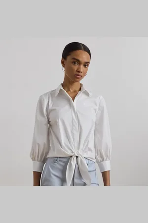 Ralph Lauren Camicia in misto cotone con nodo in vita