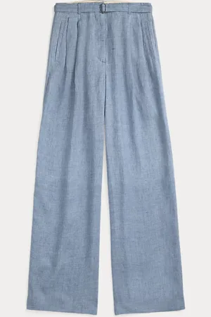 Ralph Lauren Pantaloni in lino a pieghe