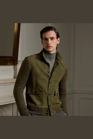 Ralph Lauren Cardigan in cashmere e camoscio