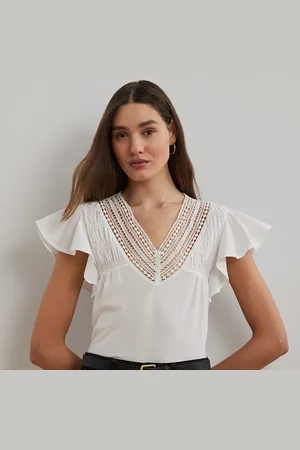Ralph Lauren Maglietta in jersey con maniche a volant