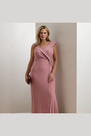 Ralph Lauren Taglie Plus - Abito lungo in jersey a spalle scoperte