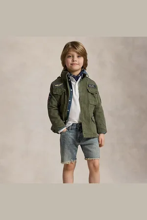 Ralph Lauren Short Sullivan Slim in denim sfrangiati