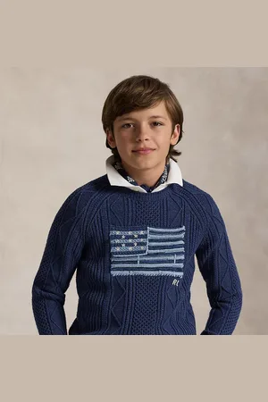 Ralph Lauren Maglia mista in cotone con bandiera
