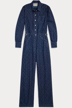 Ralph Lauren Tuta in cotone e lino indaco con stampa