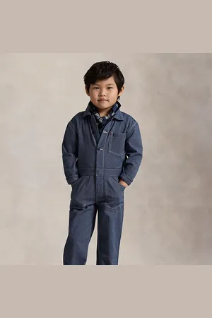 Ralph Lauren Tuta in denim di cotone a righe