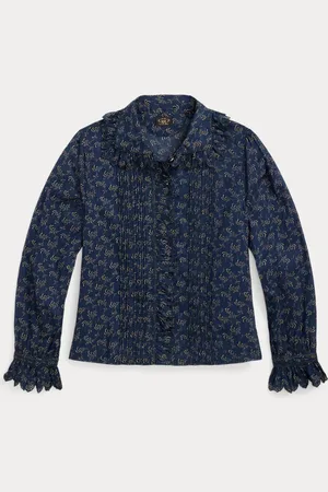 Ralph Lauren Camicetta in cotone con cuciture pintuck