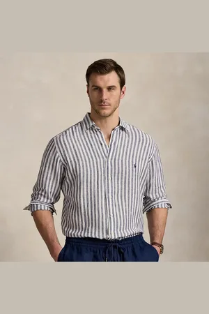 Ralph Lauren Taglie Plus - Camicia in lino a righe