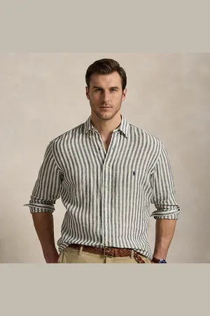 Ralph Lauren Taglie Plus - Camicia in lino a righe