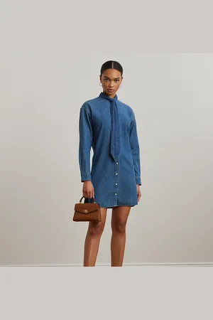 Ralph Lauren Chemisier in denim con cravatta