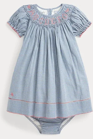 Ralph Lauren Abito in cotone ricamato con culotte
