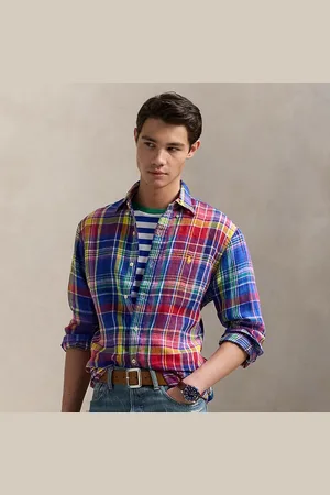Ralph Lauren Camicia in lino scozzese Classic-Fit