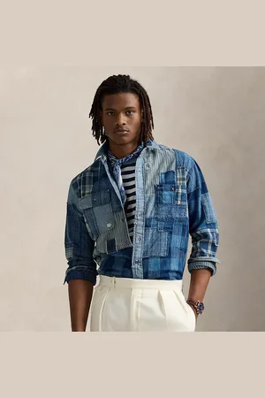 Ralph Lauren Camicia patchwork indigo Classic-Fit