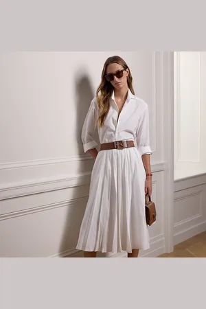 Ralph Lauren Gonna Arnav in misto lino a pieghe